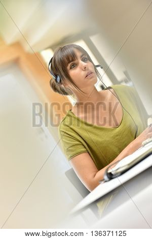 Portrait of teleoperator working in office