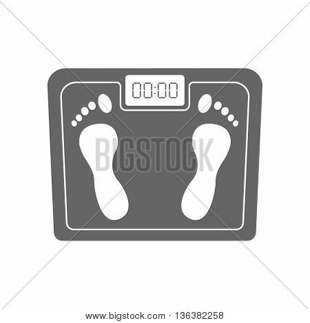 Scales icon isolated on white background. Personal human scales overweight, dieting healthcare balance object. Body measure scales icon lifestyle fitness measurement instrument.