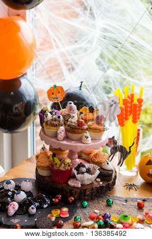Table Set For Halloween Dinner