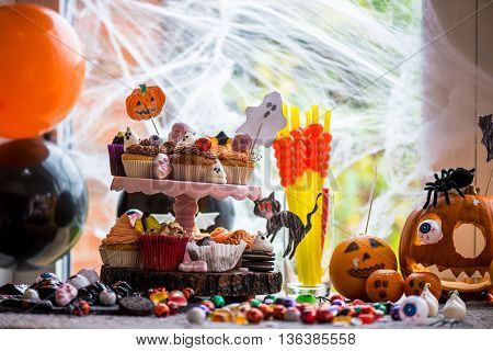 Table Set For Halloween Dinner