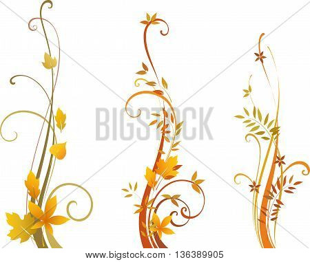 Autumn scroll design. As well in horizontal.