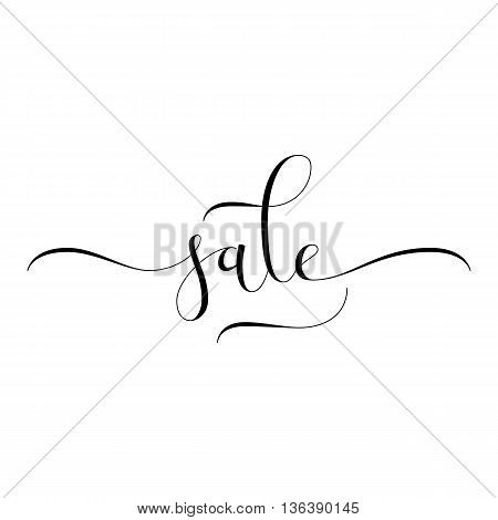 Sale hand lettering, modern calligraphy style. Black hand-drawn letters isolated on white background. Vector illustration.