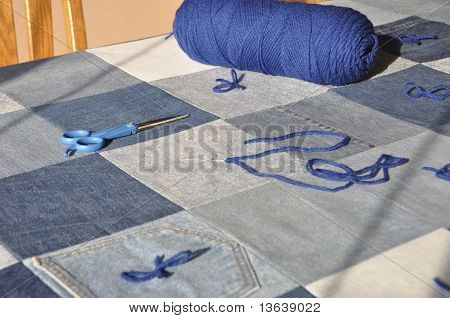 Acabamento de Jean de colcha