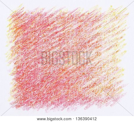 red crayon drawings textures with yellow abstract background