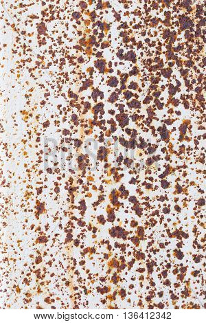 Old Iron surface rust on white background