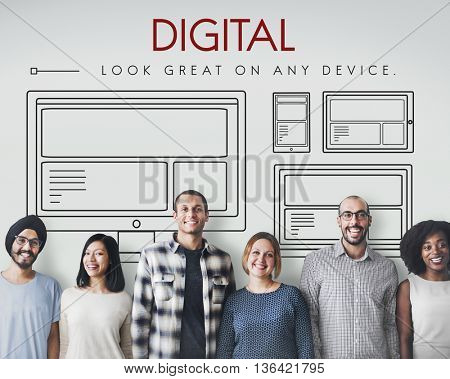 Responsive Design Layout Connection Content Concept