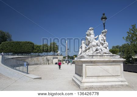 PARIS, FRANCE - JUNE 8, 2013:View of the Place de la Concorde in Paris