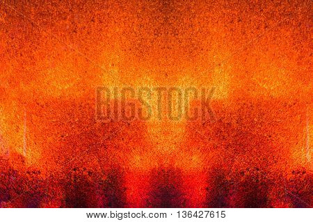 Nice view blood-red fire in the burning stove background.