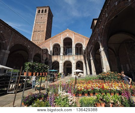 Sant Ambrogio Church In Milan