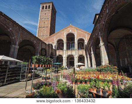 Sant Ambrogio Church In Milan