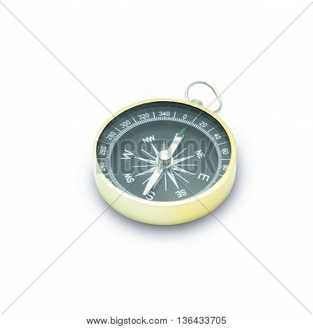 compass on white to navigate a destination using magnetic north