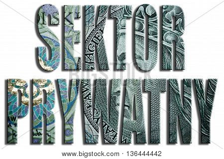 Sektor Prywatny - Private Sector. 3D Illustration