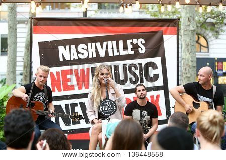 NEW YORK-SEP 9: Singer Kelsea Ballerini performs at Nashville's New Music in New York at the Southwest Porch at Bryant Park on September 9, 2015 in New York City.