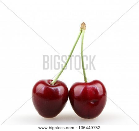 Sweet Cherry Isolated On White Background Stock Photos