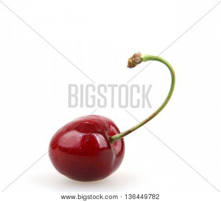 Cherry On A White Background Stock Photos