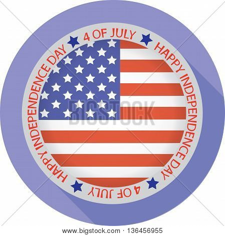 Vector symbol. ICON 4 OF JULY. Happy Independence Day.