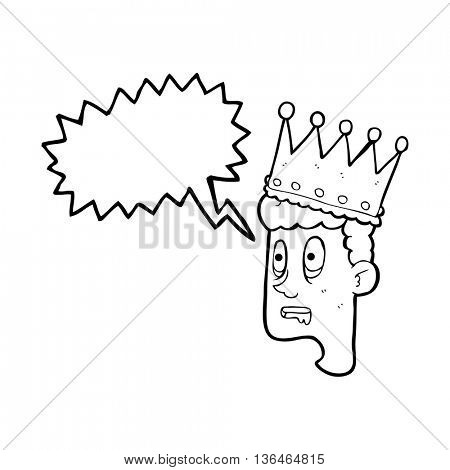 freehand drawn speech bubble cartoon idiot prince