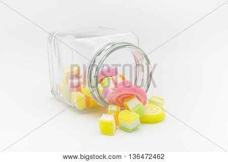 Jelly sweet upside down from small bottle