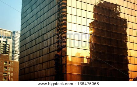 Building Cityscape Skyline Downtown Concrete Jungle Concept