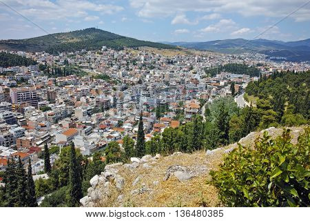 Amazing panorama of Lamia City, Central Greece