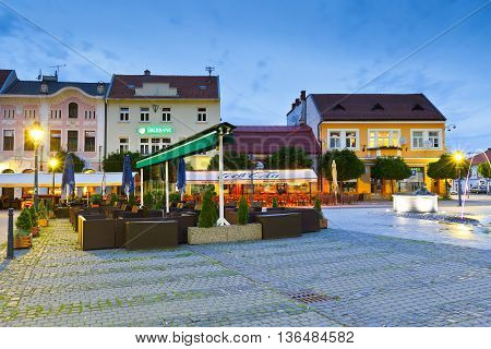 TRENCIN, SLOVAKIA - JUNE 19, 2016: Square in the old town of Trencin, Slovakia ON jUNE 19, 2016.