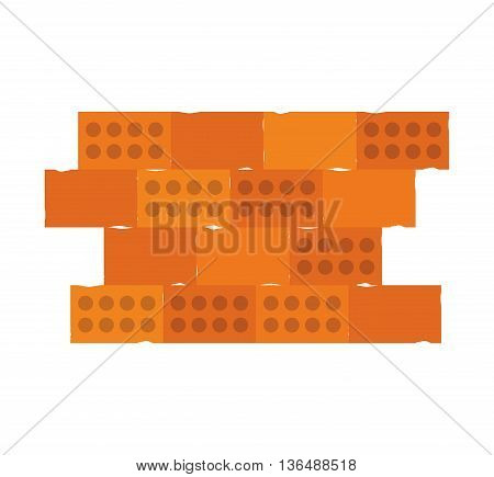 Under construction concept represented by bricks ricon. isolated and flat illustration