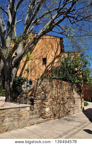 Grimaud France - april 16 2016 : the picturesque historical village