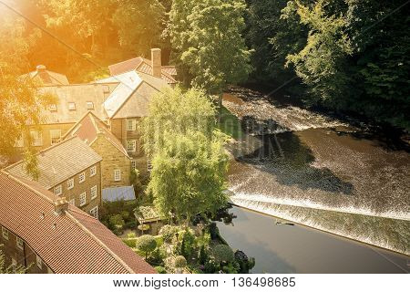 Vintage image of Knaresborogh Town North Yorkshire England. UK.
