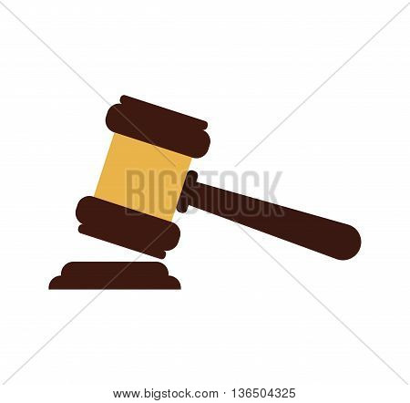 Law and Justice concept represented by hammer icon. isolated and flat illustration