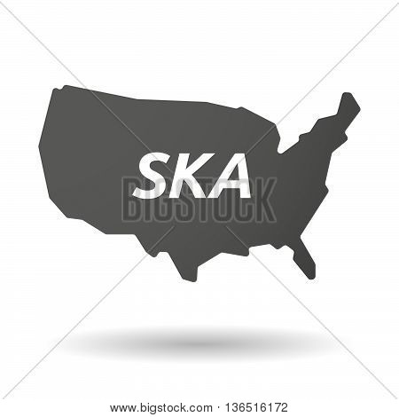 Isolated Usa Map Icon With    The Text Ska