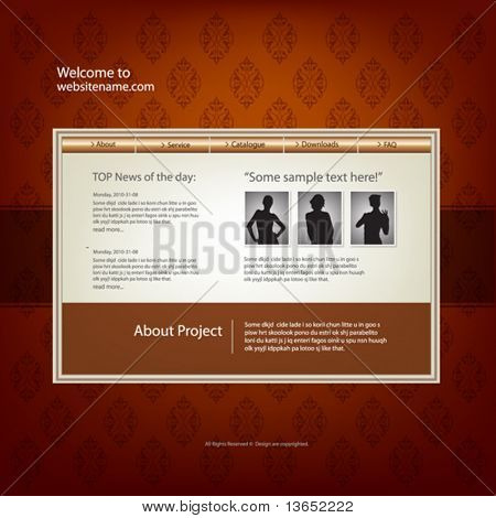 Šablona návrhu webu, vektor.