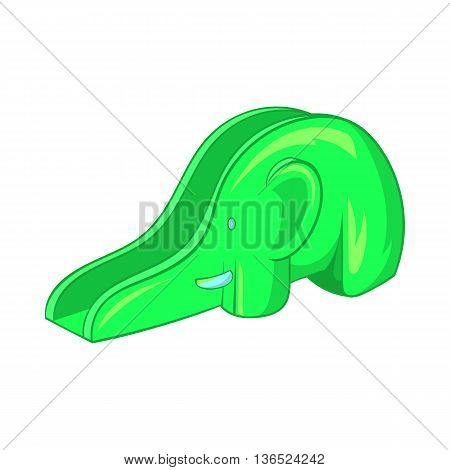 Childrens slide elephant icon in cartoon style isolated on white background. Entertainment for children symbol