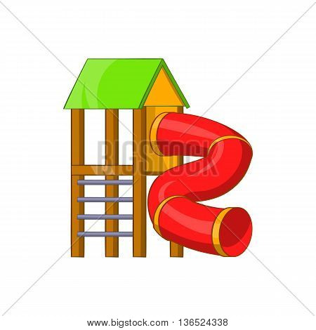 Slide pipe icon in cartoon style isolated on white background. Entertainment for children symbol