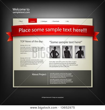 Modelo de design do site. Vector.
