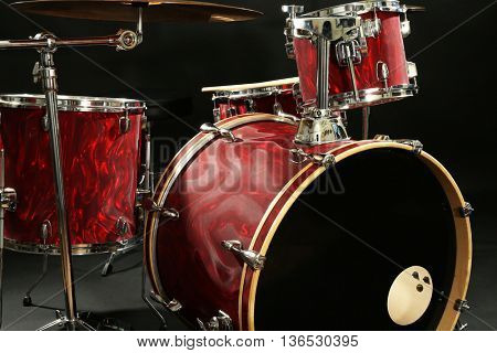 Drum set on a stage