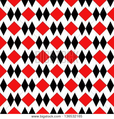 Model with red and black diamonds.Seamless pattern.