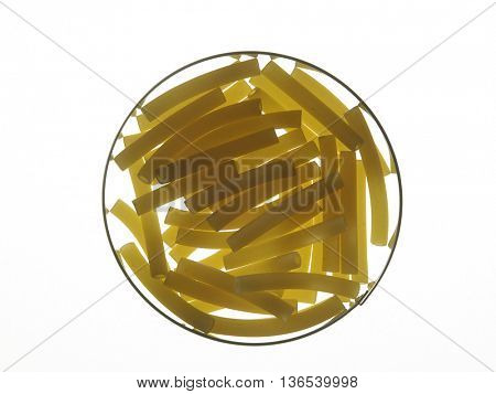 maccheroni pasta with back lighting