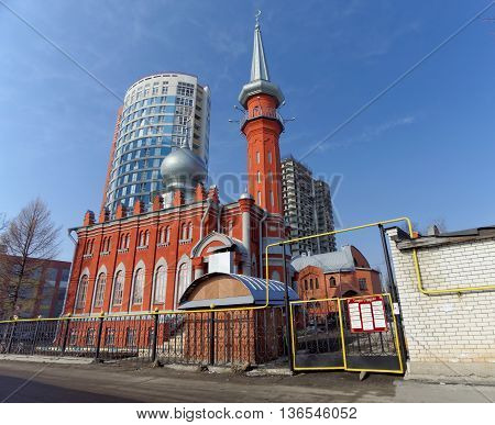 Nizhny Novgorod Russia. - March 31.2016. Cathedral Mosque on the street Kazan embankment