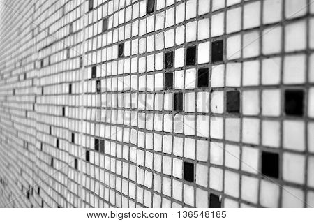 Perspective black and white style tile background texture abstract