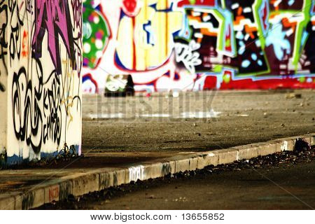 Barevné selektivní pozornost graffiti koncept