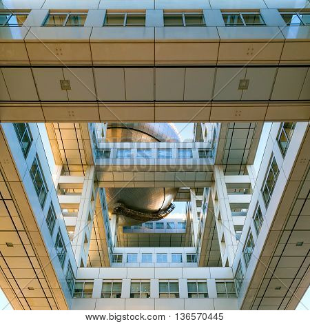Tokyo, Japan - November 27 2015: Fuji T.v. Headquarters, One Of The Most Striking Buildings In Japan