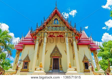 The Chapel Of  Wat Pho Chai Temple In Nong Khai, Thailand.