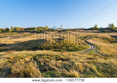 autumn landscape of hill near the Konstantinovo village Russia
