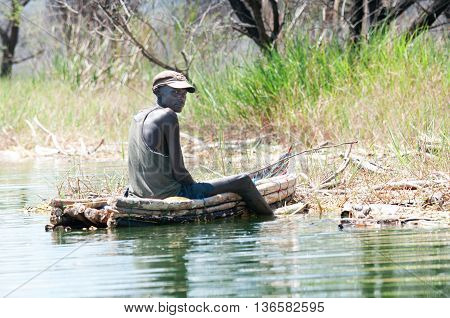 Fisherman Catches A Fish