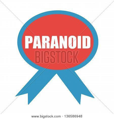 PARANOID white wording on background red ribbon