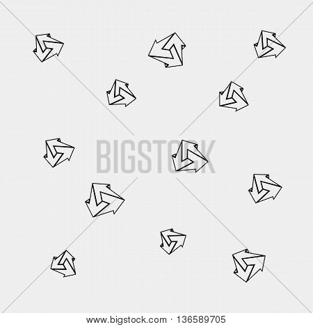 Geometric seamless simple monochrome minimalistic pattern of impossible shapes