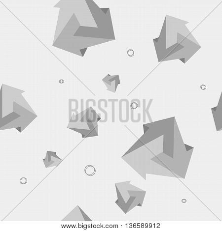 Geometric seamless simple monochrome minimalistic pattern of impossible shapes