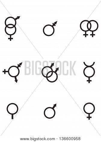Gender Symbols icon females gender symbol icon set human gender