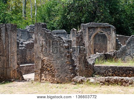 Remains Of  Gede, Near The Town  Malindi In Kenya, Africa