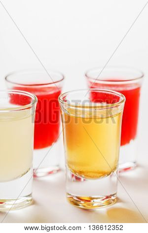 Glasses with  alcoholic drink 